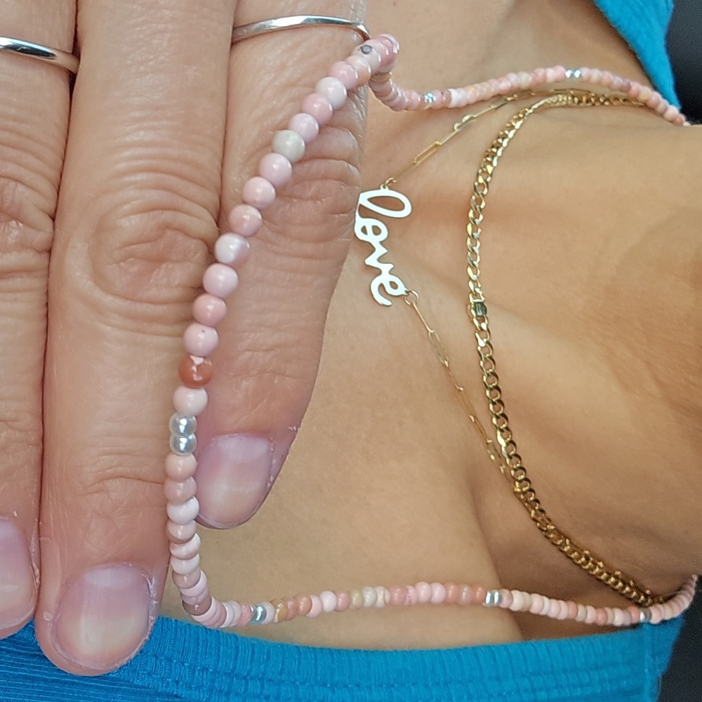Pink Opal Necklace - Picture 3 of 3